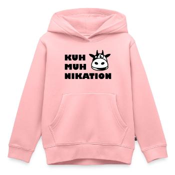 Kommunikation Kuh - Kinder Premium Organic Hoodie - Rosa - Vorne - AI Model Kid Female (0cm)