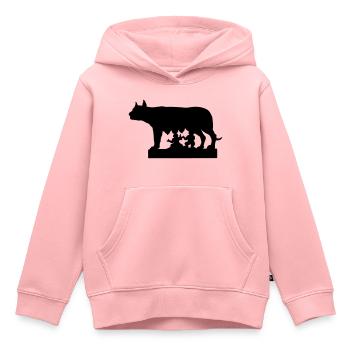 louve romulus remus symbole italien de Rome Italie - Sweat Premium à capuche enfant bio - rose - Devant - AI Model Kid Female (0cm)