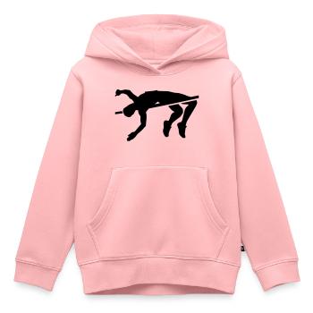 Saut en hauteur - Sweat Premium à capuche enfant bio - rose - Devant - AI Model Kid Female (0cm)