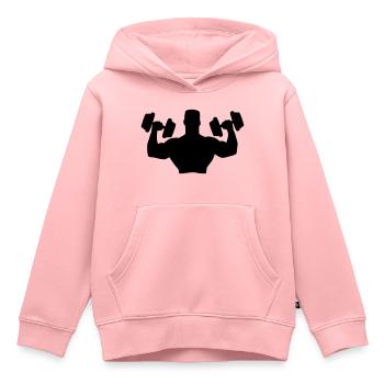 Muscle Man Training - Sweat Premium à capuche enfant bio - rose - Devant - AI Model Kid Female (0cm)
