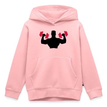 Muscle Man Training - Sweat Premium à capuche enfant bio - rose - Devant - AI Model Kid Female (0cm)