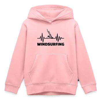 Planche a voile - Sweat Premium à capuche enfant bio - rose - Devant - AI Model Kid Female (0cm)