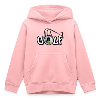 Golf Style - Sweat Premium à capuche enfant bio - rose - Devant - AI Model Kid Female (0cm)