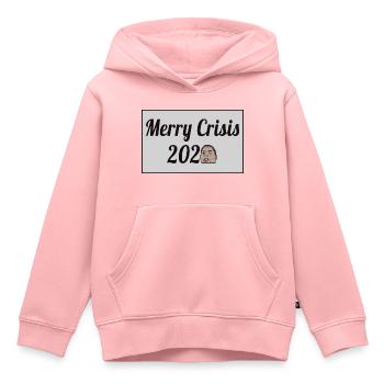 Joyeuse crise 2020 - Sweat Premium à capuche enfant bio - rose - Devant - AI Model Kid Female (0cm)