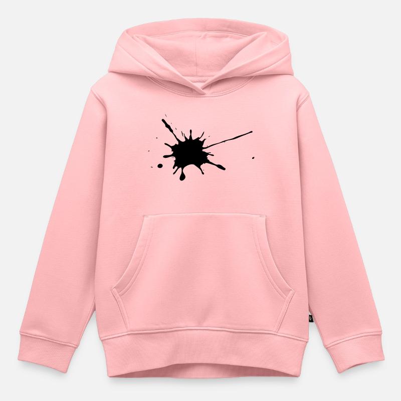 Color Blobs Stain Splash Clacks Ink Stain - Sweat Premium à capuche enfant bio - rose