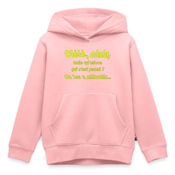 Olélé Olala - Sweat Premium à capuche enfant bio - rose - Devant - AI Model Kid Female (0cm)