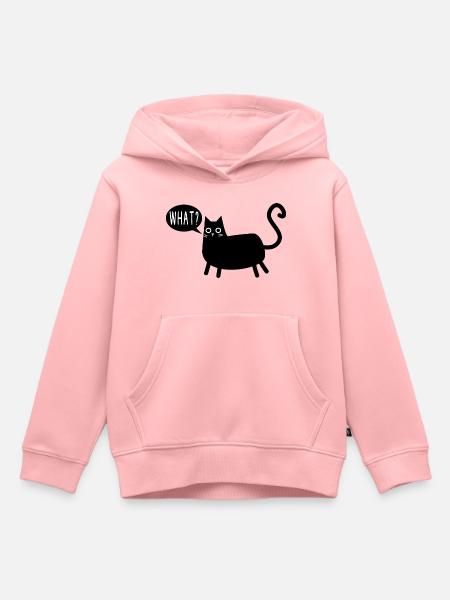 Chat Quel Chat Noir - Sweat Premium à capuche enfant bio - rose