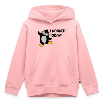 I pooped today Pinguin - Kinder Premium Organic Hoodie - Rosa - Vorne - AI Model Kid Female (0cm)