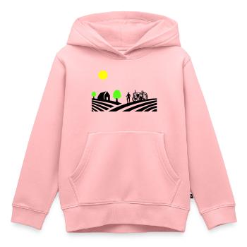 traktor farm - Kinder Premium Organic Hoodie - Rosa - Vorne - AI Model Kid Female (0cm)