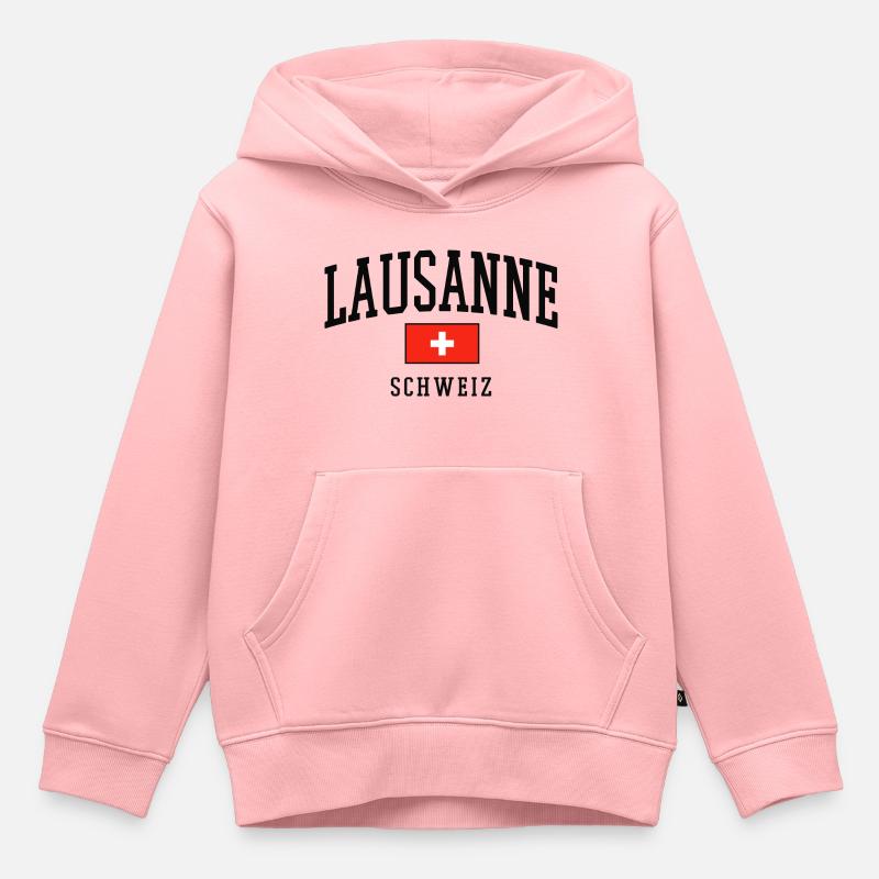 Lausanne - Sweat Premium à capuche enfant bio - rose