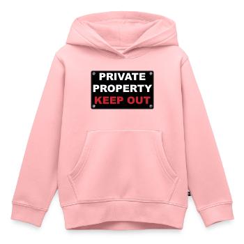 private property - Kids Premium Organic Hoodie - rose - Front - AI Model Kid Female (0cm)