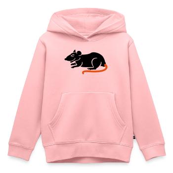 Ratte / rat (2c) - Kinder Premium Organic Hoodie - Rosa - Vorne - AI Model Kid Female (0cm)