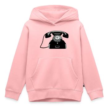 Oldschool Telefon - Kinder Premium Organic Hoodie - Rosa - Vorne - AI Model Kid Female (0cm)