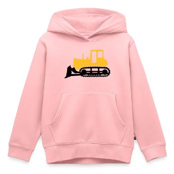 Bulldozer - Sweat Premium à capuche enfant bio - rose - Devant - AI Model Kid Female (0cm)
