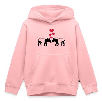 Tapir - Sweat Premium à capuche enfant bio - rose - Devant - AI Model Kid Female (0cm)