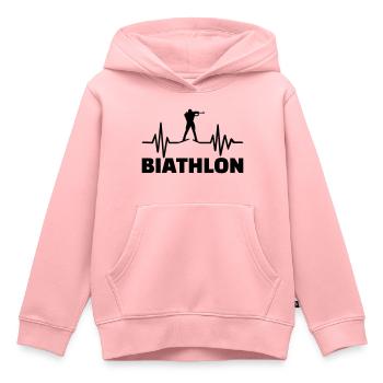 Biathlon - Sweat Premium à capuche enfant bio - rose - Devant - AI Model Kid Female (0cm)