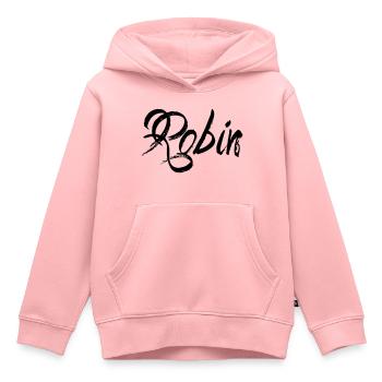 Robin - Sweat Premium à capuche enfant bio - rose - Devant - AI Model Kid Female (0cm)