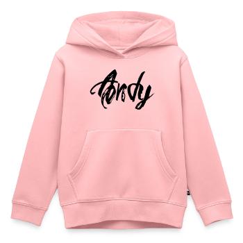 andy - Kinder Premium Organic Hoodie - Rosa - Vorne - AI Model Kid Female (0cm)