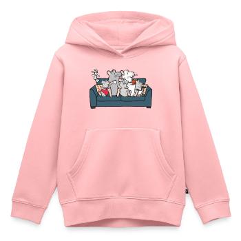Family time - Kids Premium Organic Hoodie - rose - Front - AI Model Kid Female (0cm)