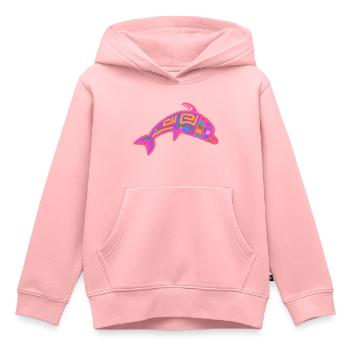 Inca culture, dolphin symbol - Kids Premium Organic Hoodie - rose - Front - AI Model Kid Female (0cm)