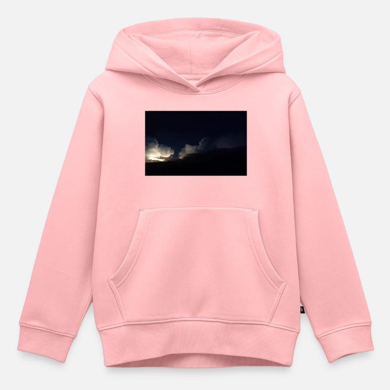 Orages la nuit - Sweat Premium à capuche enfant bio - rose