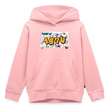 Street Legend 1974 Graffiti – 51 ans d’audace - Sweat Premium à capuche enfant bio - rose - Devant - AI Model Kid Female (0cm)