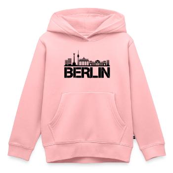 Horizon de Berlin - Sweat Premium à capuche enfant bio - rose - Devant - AI Model Kid Female (0cm)