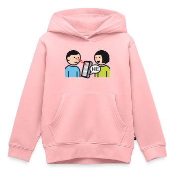 Hi! Augensteuerung Junge - Kinder Premium Organic Hoodie - Rosa - Vorne - AI Model Kid Female (0cm)