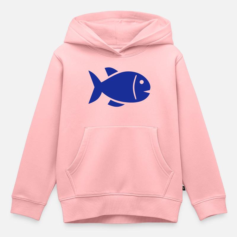 Poisson - Sweat Premium à capuche enfant bio - rose