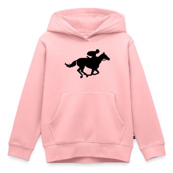 Aller à cheval - Sweat Premium à capuche enfant bio - rose - Devant - AI Model Kid Female (0cm)