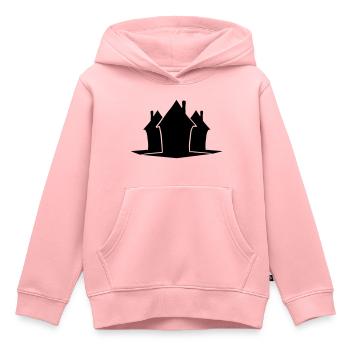 Maisons de quartier - Sweat Premium à capuche enfant bio - rose - Devant - AI Model Kid Female (0cm)