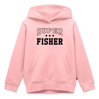 Super Fisher - Kids Premium Organic Hoodie - rose - Front - AI Model Kid Female (0cm)