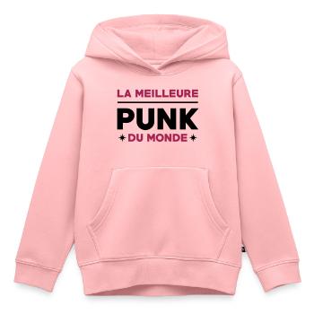 Punk / Rock / Musique / Musicien / Anarchiste - Sweat Premium à capuche enfant bio - rose - Devant - AI Model Kid Female (0cm)