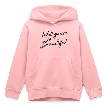 Intelligence Is Beautiful - Kids Premium Organic Hoodie - rose - Front - AI Model Kid Female (0cm)