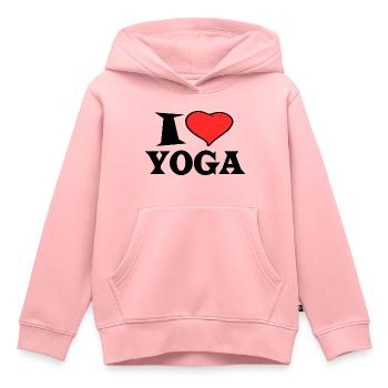I love Yoga - I Love Yoga - Kinder Premium Organic Hoodie - Rosa - Vorne - AI Model Kid Female (0cm)