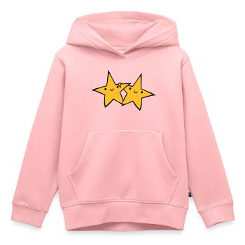 2 paires d’astérisques - Sweat Premium à capuche enfant bio - rose - Devant - AI Model Kid Female (0cm)