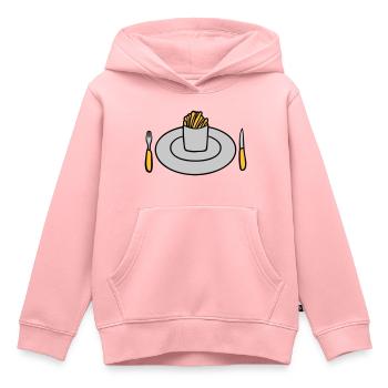 Plate French fries - Kids Premium Organic Hoodie - rose - Front - AI Model Kid Female (0cm)