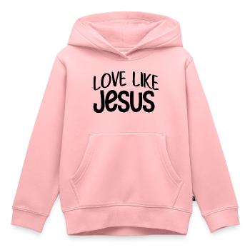 Aimer comme Jésus - Sweat Premium à capuche enfant bio - rose - Devant - AI Model Kid Female (0cm)