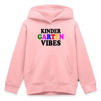 kindergarten vibes - Sweat Premium à capuche enfant bio - rose - Devant - AI Model Kid Female (0cm)