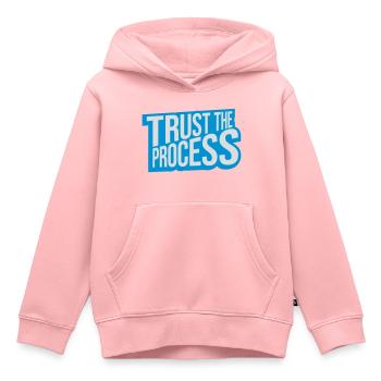 faire confiance au processus Devis - Sweat Premium à capuche enfant bio - rose - Devant - AI Model Kid Female (0cm)