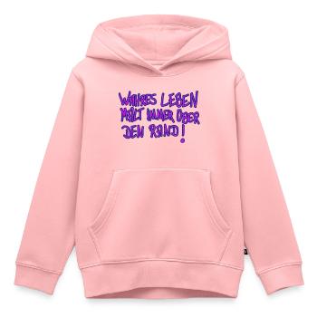 wahres leben malt immer über den rand - Kinder Premium Organic Hoodie - Rosa - Vorne - AI Model Kid Female (0cm)