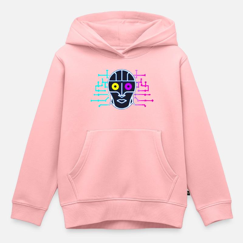 Neon Robot - Intelligence Artificielle - Cyborg - Sweat Premium à capuche enfant bio - rose