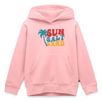 Soleil Sel Sable Été Sun Beach Palmiers Vacances - Sweat Premium à capuche enfant bio - rose - Devant - AI Model Kid Female (0cm)