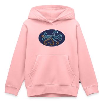 Stylized Mediterranean Octopus Illustration - Kids Premium Organic Hoodie - rose - Front - AI Model Kid Female (0cm)