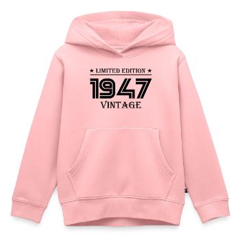 1947 - Jahrgang 1947 - Jahrgang 1947 - Kinder Premium Organic Hoodie - Rosa - Vorne - AI Model Kid Female (0cm)