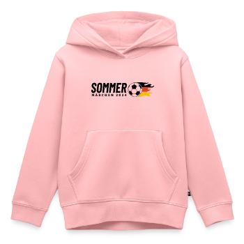 Sommermärchen 2024 Fußball mit Flammen Deutschland - Kinder Premium Organic Hoodie - Rosa - Vorne - AI Model Kid Female (0cm)
