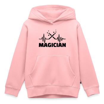 Magicien - Sweat Premium à capuche enfant bio - rose - Devant - AI Model Kid Female (0cm)