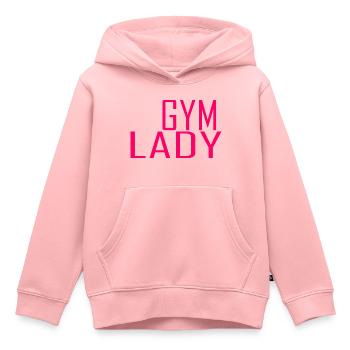 Gym Lady - Kinder Premium Organic Hoodie - Rosa - Vorne - AI Model Kid Female (0cm)