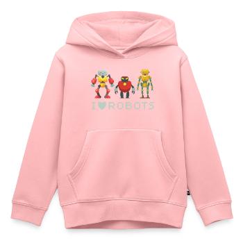 I Love Robots Three Androids Cute - Kids Premium Organic Hoodie - rose - Front - AI Model Kid Female (0cm)
