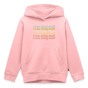 I was doing stuff - Kinder Premium Organic Hoodie - Rosa - Vorne - AI Model Kid Female (0cm)